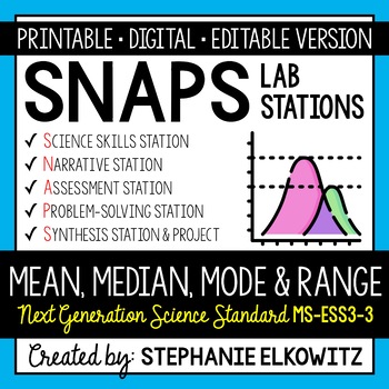 Preview of Mean, Median Mode and Range (Statistics) Lab | Printable, Digital & Editable