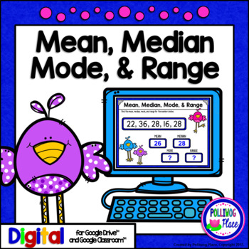 Preview of Mean Median Mode and Range - Statistics for Google Drive and Google Classroom