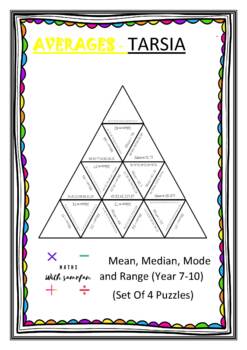 Mean, Median, Mode, and Range Spider Puzzles