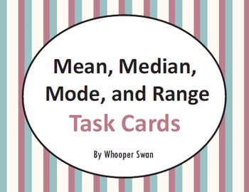 Preview of Mean, Median, Mode, and Range Task Cards