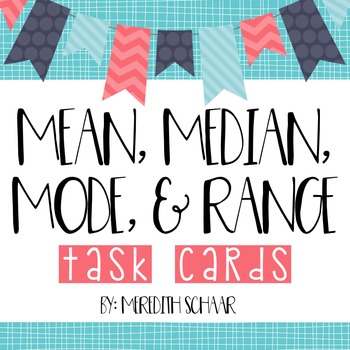 Preview of Mean, Median, Mode, and Range Task Cards & Anchor Charts