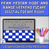 Mean, Median, Mode and Range Weekend Escape Digital Escape Room