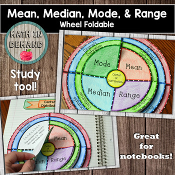 Preview of Mean, Median, Mode, and Range Wheel Foldable (Center of Distributions)