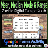 Mean, Median, Mode, and Range Zombie Digital Math Escape R