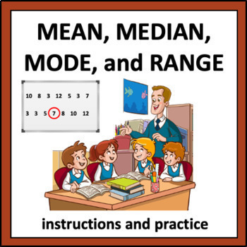 Preview of Mean, Median, Mode, and Range - instructions and practice