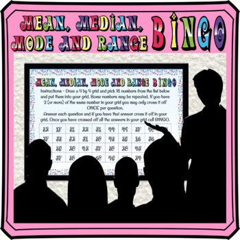 Preview of Mean, Median, Mode and Range math BINGO