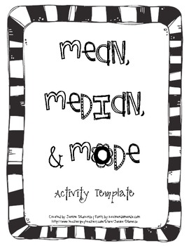 Preview of Mean, Median, and Mode Activity Sheet