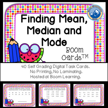 Preview of Mean, Median and Mode Boom Cards--Digital Task Cards