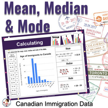 Preview of Mean Median and Mode Data Management Set: Grade 5 New Math Ontario Curriculum