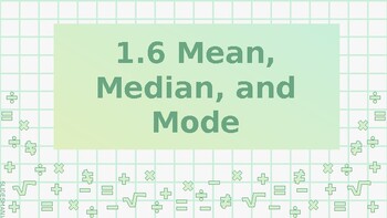 Preview of Mean, Median, and Mode PowerPoint