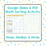 Mean Median and Mode Statistics - Google Slides and PDF Ma