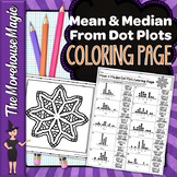 Mean & Median from Dot Plots Color by Number | Math Color 