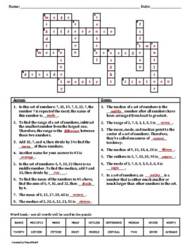 puzzle mean median mode crossword preview maya