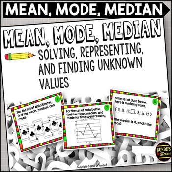 Preview of Mean Median Mode Task Card Activity