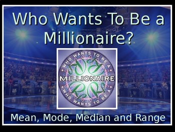 Preview of Mean, Mode, Median and Range Millionaire