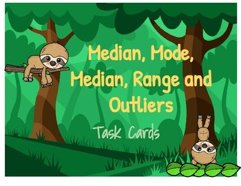 Preview of Mean, Mode, Median, Range, and Outliers Task Cards