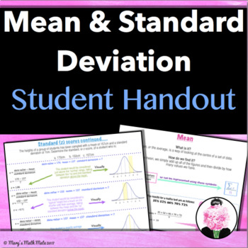 Preview of Mean, Standard Deviation & Normal Distribution: Handout