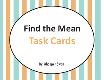 Preview of Mean Task Cards