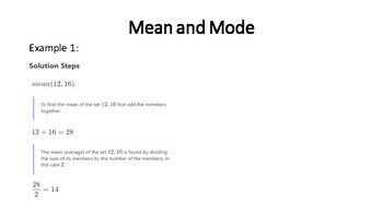 Preview of Mean and Mode