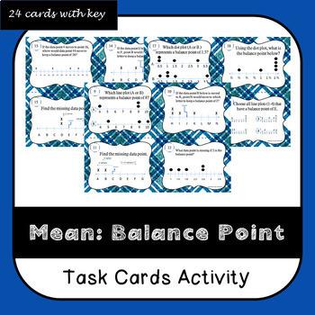 Preview of Mean as a Balance Point Task Cards