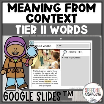 Preview of Meaning From Context Tier II Vocabulary Words