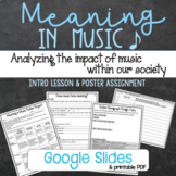 Meaning In Music - Intro Lesson & Poster Assignment for Mi