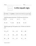 Meaning of the Equal Sign for First Grade (Higher Numbers)
