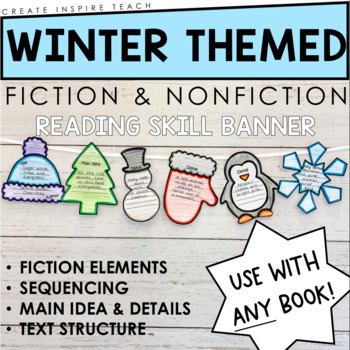 Preview of Meaningful Decor - Winter Themed - Fiction and Nonfiction Reading Banner