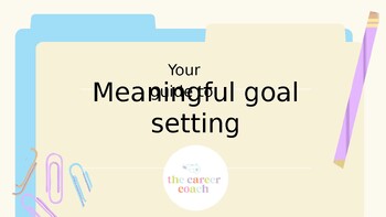 Preview of Meaningful Goal Setting- Powerpoint for classroom use (Bundle)