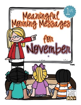 Preview of Meaningful Morning Messages for November (1st Grade)