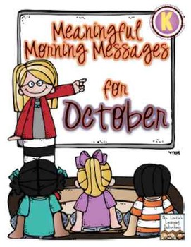Preview of Meaningful Morning Messages for October (Kindergarten)