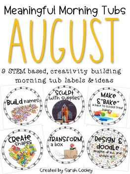 Preview of Meaningful Morning Tubs: August STEM Based Ideas