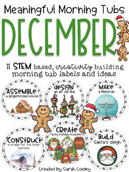 Preview of Meaningful Morning Tubs:  December STEM Based Ideas