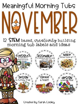 Preview of Meaningful Morning Tubs:  November STEM Based & Creativity Building Morning Work