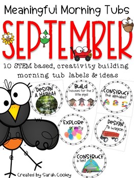 Preview of Meaningful Morning Tubs:  September STEM Based Ideas