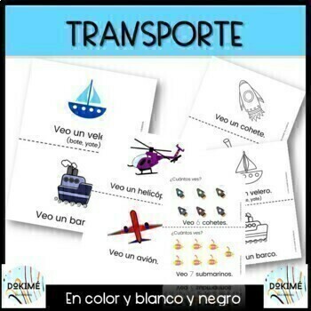 Preview of Means of Transport in Spanish! Medios de transporte y contar hasta el 10