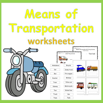 means of transportation esl eal worksheets by ninetta s store tpt