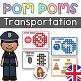 Means of Transportation Pom Poms. Fine motor.