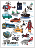 Means of transport Spanish / English language poster