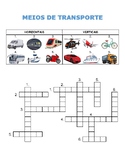 Means of transportation crossword in Portuguese