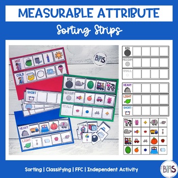 Preview of Measurable Attribute Sorting Strips | Sorting Activity | Comparisons
