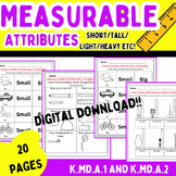 Measurable Attributes For Kindergarten K.MD.A.1 and K.MD.A.2