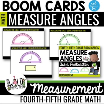 Preview of Measure Angles with a Protractor Boom Cards