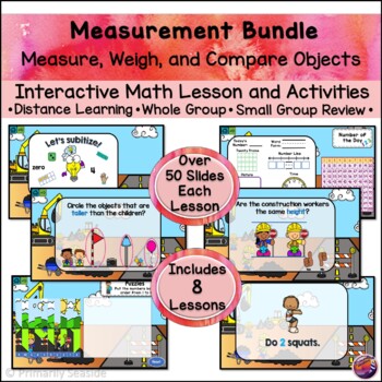 Preview of Measure & Compare Objects Bundle *INTERACTIVE PowerPoint Math Lessons* DIGITAL*