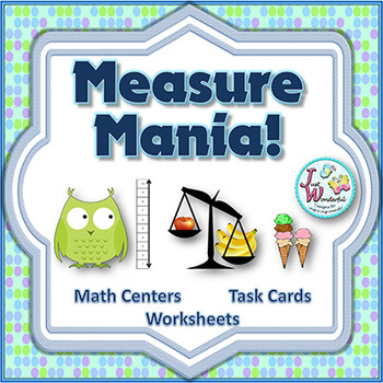 Preview of Measurement Task Cards non-standard measurement math center activities