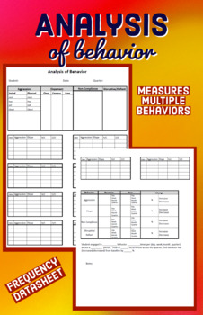 Preview of Measure Multiple behaviors (Frequency) Baseline and progress monitoring PDF