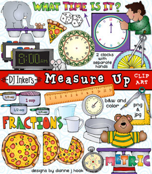 Preview of Measure-Up Clip Art - Fractions, Time, Scale and Measurement