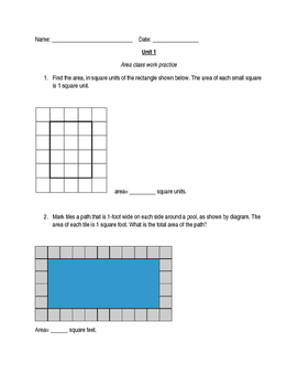 Preview of Measure area by counting unit squares packet (sq. cm, sq. ft, etc)