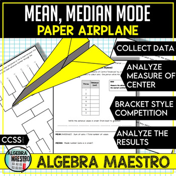 Preview of Measure of Center:  Paper Airplane Activity