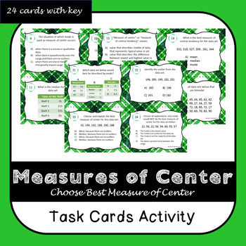 Preview of Measure of Center Task Cards